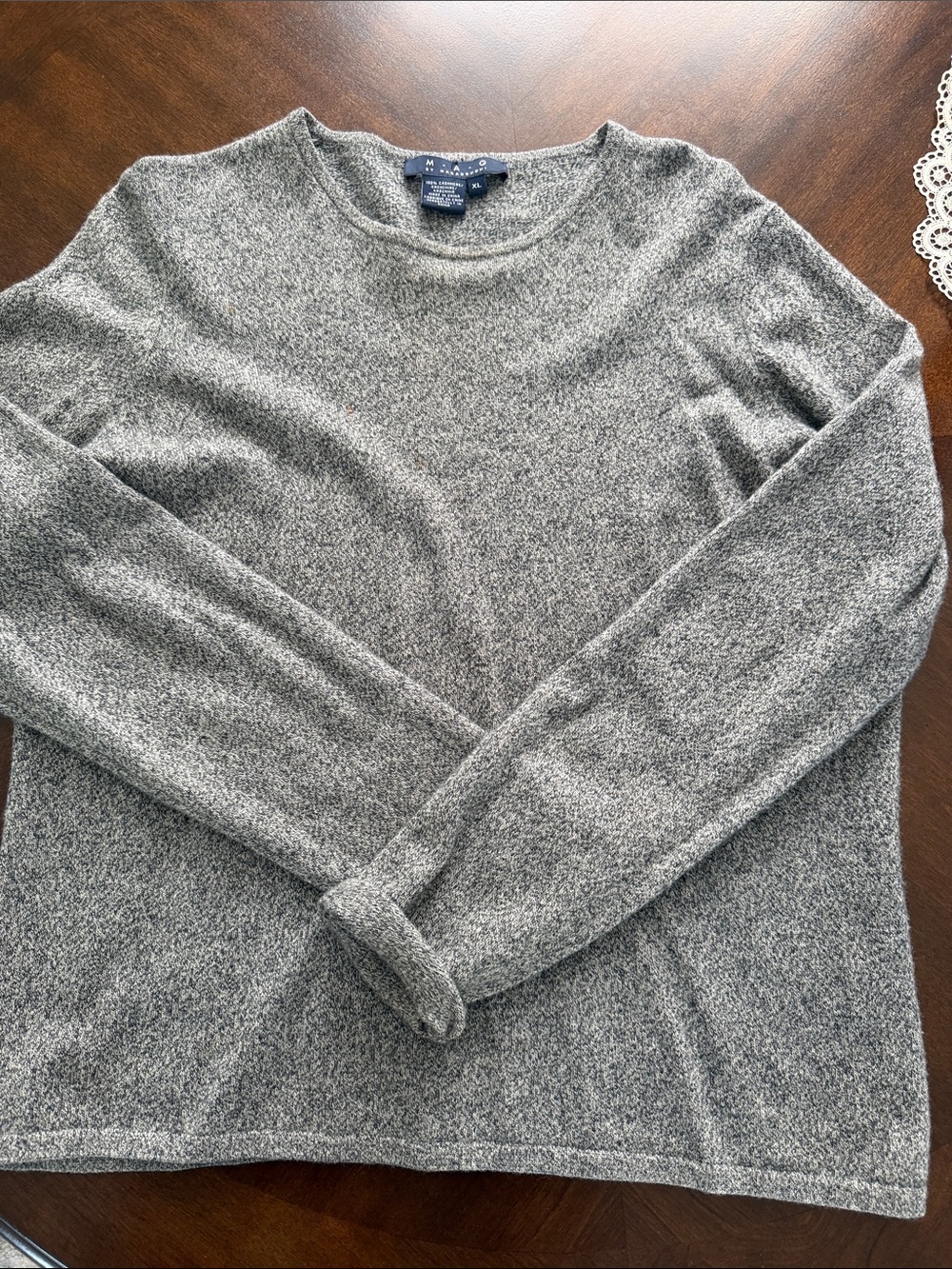 Magaschoni Women’s Cashmere Heather Gray Crewneck Sweater